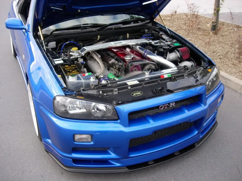 1999-2002 Nissan Skyline R34 GTR Garage Defend Style Cooling Panel CF (12)