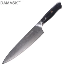 Damask VG10 Damascus Steel Kitchen Knife Japanese 8 inch Chef Beauty Pattern Knife Cooking Kitchen Tools G10 Flower Nail Handle