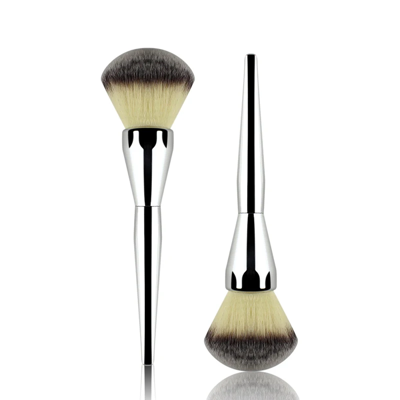 Powder Brush Silver Metal Professional Makeup Loose Powder Soft Brushes