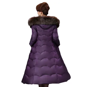 

Women Feather Down Jacket 2018 Winter Jurchen Fox Fur Collar Coat New Thick Warm Coat Quality 90% White Duck Down Overcoat WIN6