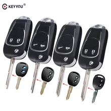 KEYYOU – coque de clé de voiture, 2 boutons, pliable, lame gauche/droite, pour Chevrolet Aveo Spark Love Epica Sail