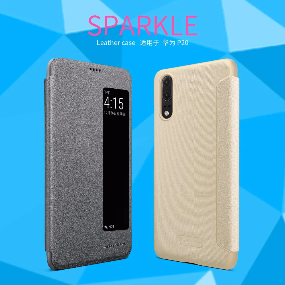 Чехол для Huawei P20 Pro чехол P10 Plus кожаный Nillkin с блестками пленка Функция Смарт