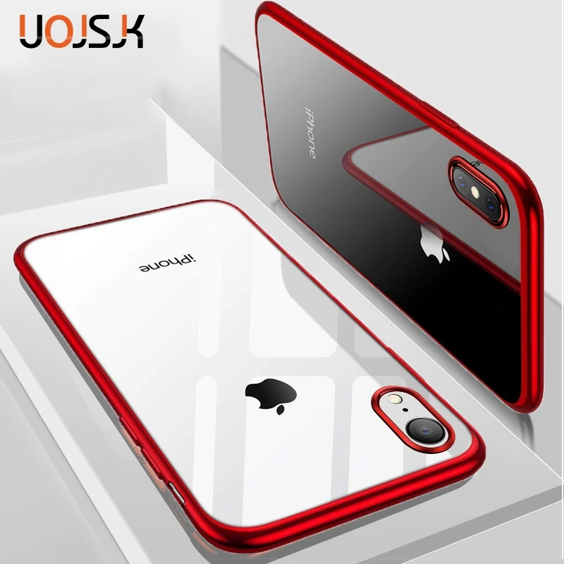 

UOJSJK Phone Case for iPhone 8 XR X XS MAX Case Silicone Soft Coque Luxury TPU Full Cover for iPhone 6 s 7 8 Plus X Case 6s Bag