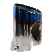 Straight Roasted Blue Stainless Steel Car Exhaust Pipe Automobile Tail Pipes Auto Replacement Cay Styling