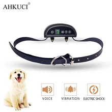 AHKUCI Pet Dog Training Collar Cowhide Electric Adjustable Level Static Shock Vibration Rainproof Rechargeable Anti Bark Device AHKUCI Pet Dog Training Collar Cowhide Electric Adjustable Level Static Shock Vibration Rainproof Rechargeable Anti Bark Device