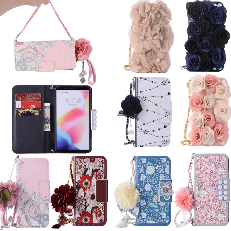 Роскошный цветок кошелек кожаный флип чехол для OPPO R11 R11S плюс Caso держатель карт