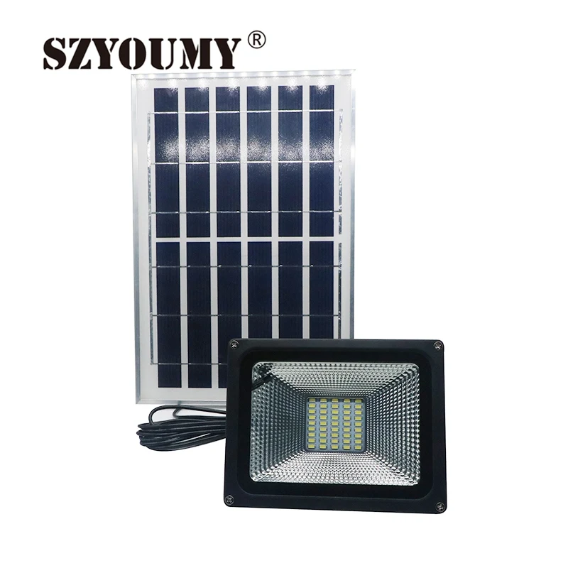 

SZYOUMY 10W 20W 30W 50W 100W Solar LED Floodlight Cool White Remote Control Garden Street Flood Light Lamp Light controll