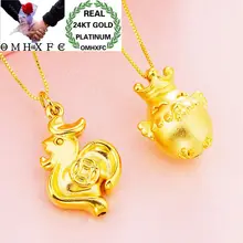 OMHXFC Европейская мода женщины мужчины унисекс вечерние день рождения свадьба подарок петух 24KT настоящее золото Шарм Кулон PN182