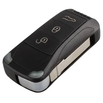 

Mayitr 3 Button Folding Flip Remote Key Fob Case Shell for Porsche Cayenne 2003 2004 2005 2006 2008 2009 2010