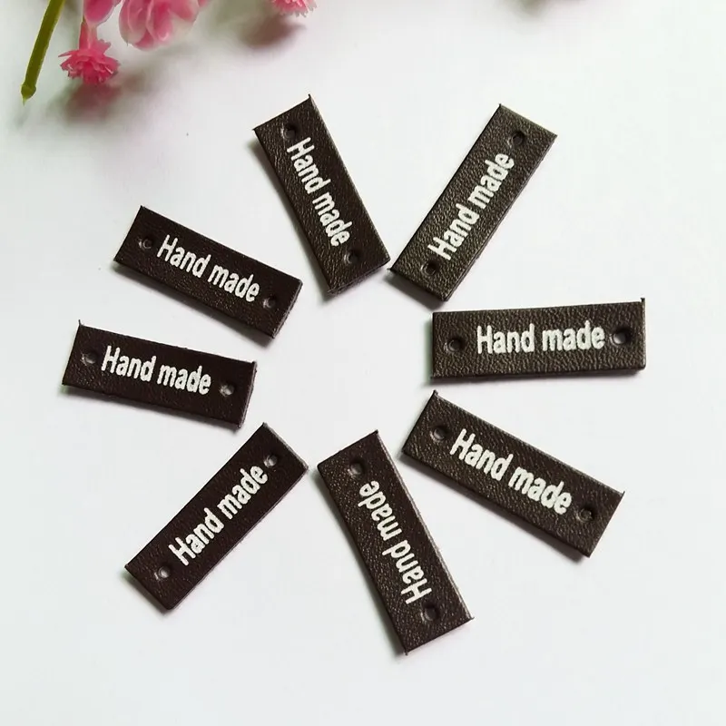 

50pcs/lot pu leather labels for clothes/gloves ornament multicolors handmade labels DIY use decorative
