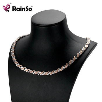 

Rainso Ladies Power Necklaces Trendy Magnetic Chain & Link Necklace Women Stainless Steel Jewelry Wholesale Collar Trendy Chain
