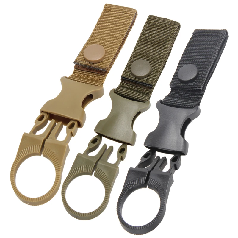 Military Multifunctional Buckle Webbing Straps High Strength Nylon Molle Water Bottle Carabiner Belt Hanging Keychain Key Hook