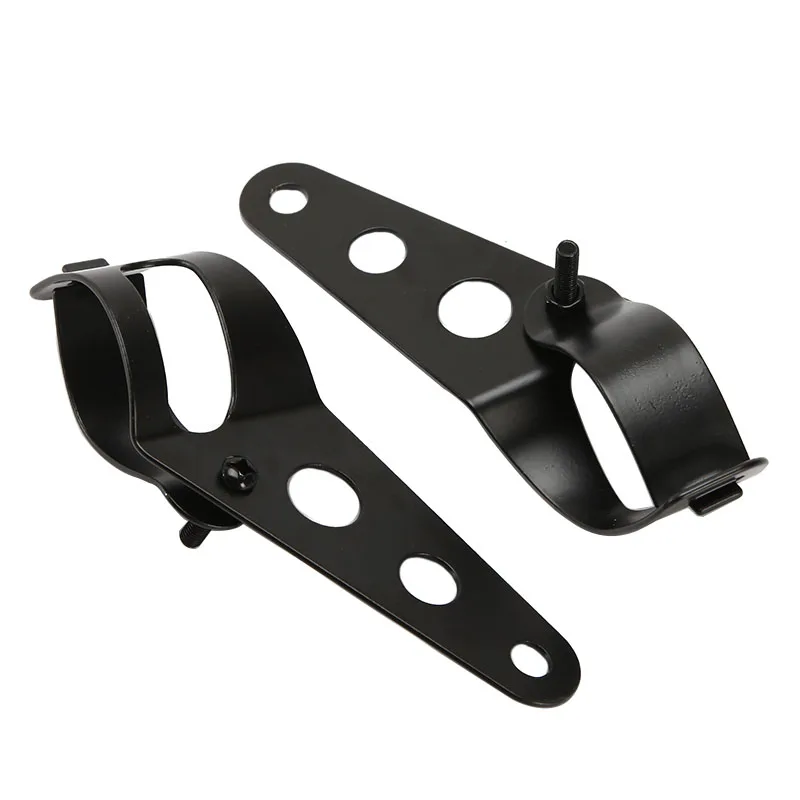 Ironwalls Black Universal Motorcycle Headlight Brackets Fork Ear Clamps