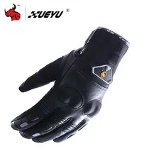 XUEYU Genuine Leather Motorcycle Racing Gloves Motorbike Street Bike Full Finger Protective Luva Enduro Road Moto Riding Guantes