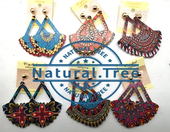 

Printing Africa Pattern Wooden Earrings