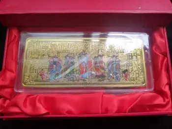 

Chinese Fu God Bless 1kg 1000g gold plated bar for home deco gift with box