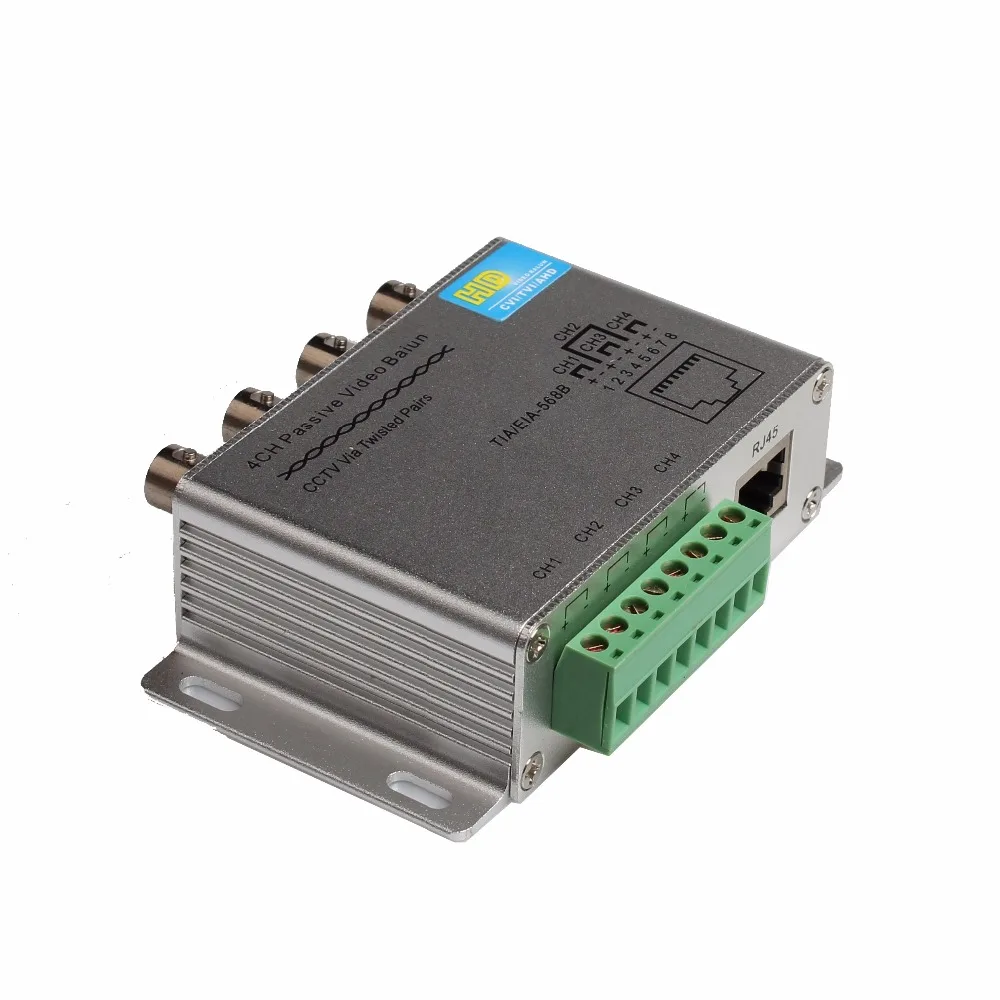 

BESDER 4CH Passive Video Balun For TVI CVI AHD Cameras CCTV Via Twisted Pairs UTP Video Balun 4CH Transceiver BNC To UTP RJ45