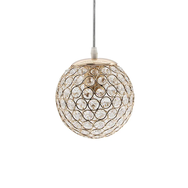 E27 современный красивый кулон светильник s Золото/Серебро подвесной светильник, круглый шар кристалл D15CM подвесные лампы для гостиной комнаты(DN-65 - Цвет корпуса: Gold Pendant Lamp