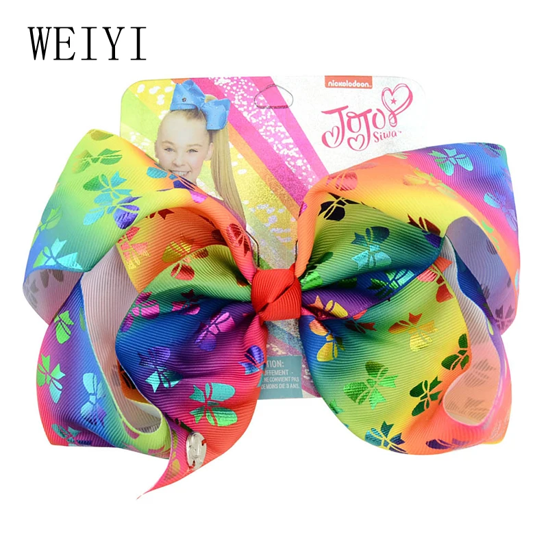 

8 Inches Baby Girls Duckbill Clip Bowknot Hairpin European Style Polyester Ribbon Bowknot Hairpin Exquisite Headdress 826-j