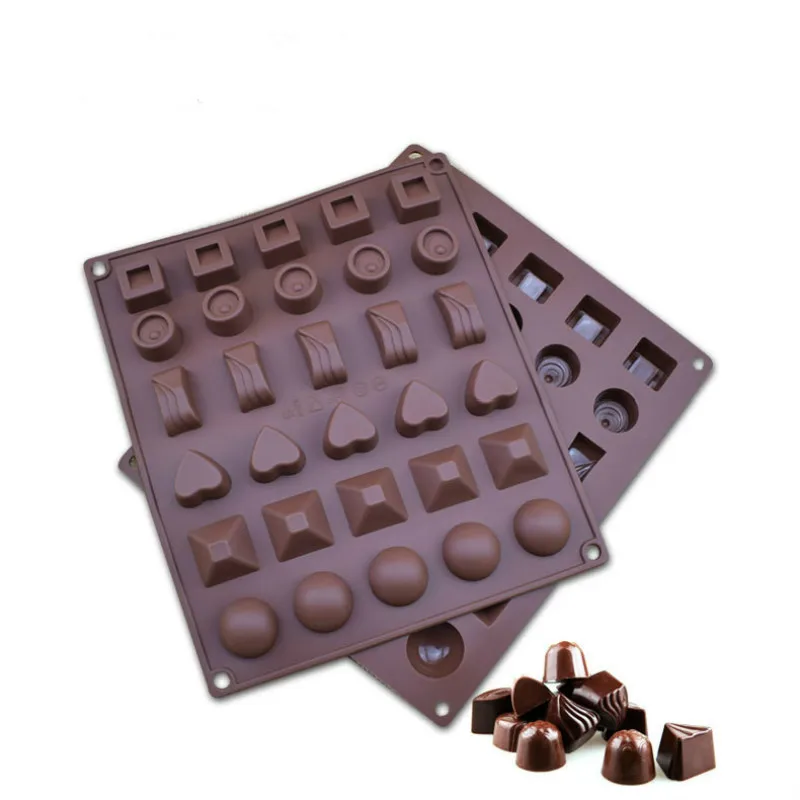 

30-grid Silicone Chocolate Mold Multi-shape Integrated Ice Candy Mold Baking Cake Mold DIY Jello Fondant Tools Cake Decorating