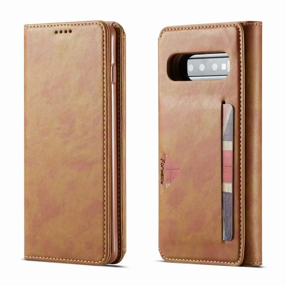 

Multifunction Genuine Leather Case for Samsung galaxy S10 S10e S9 S9 Plus Flip Case for Samsung S10 e Plus 6 Card Slots Holder