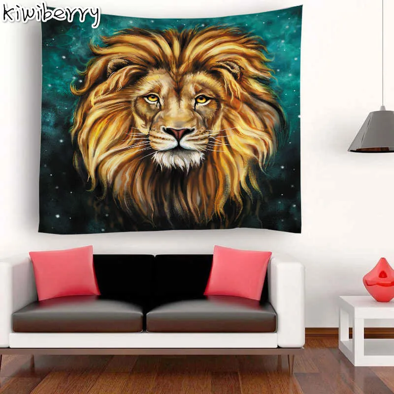 

Home Furnishing Bohemian Mandala African Animals Lion Printed Cotton Tapestry Wall Hanging Sandy Beach Picnic Throw Rug Blankets