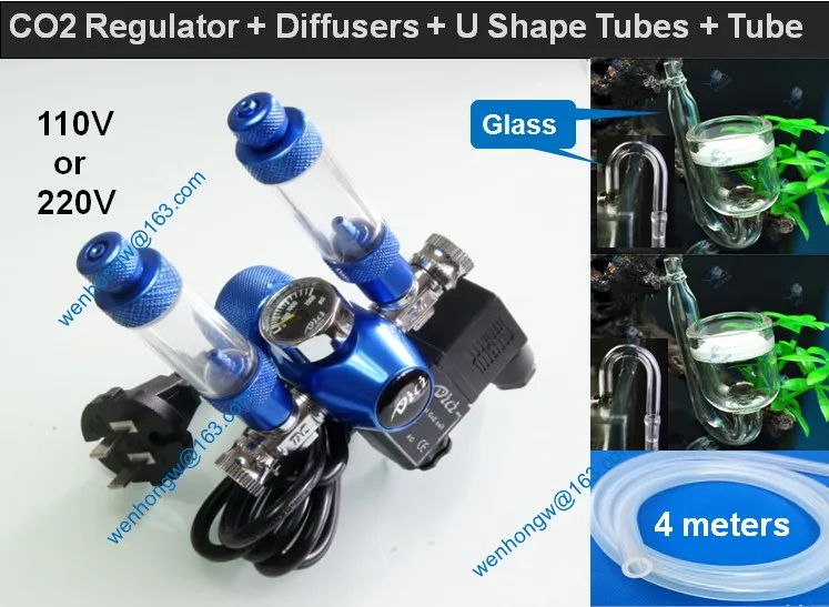 Аквариум DICI CO2 регулятор, DC02-06, соленоидный обратный клапан, клапан контроля скорости, двойные счетчики пузырьков, давление цилиндров