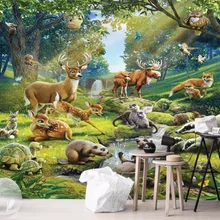 Пользовательские фото обои для стен 3 d настенные фрески обои животное лось риф кролик Черепашки детская палатка Фреска фоновая стена