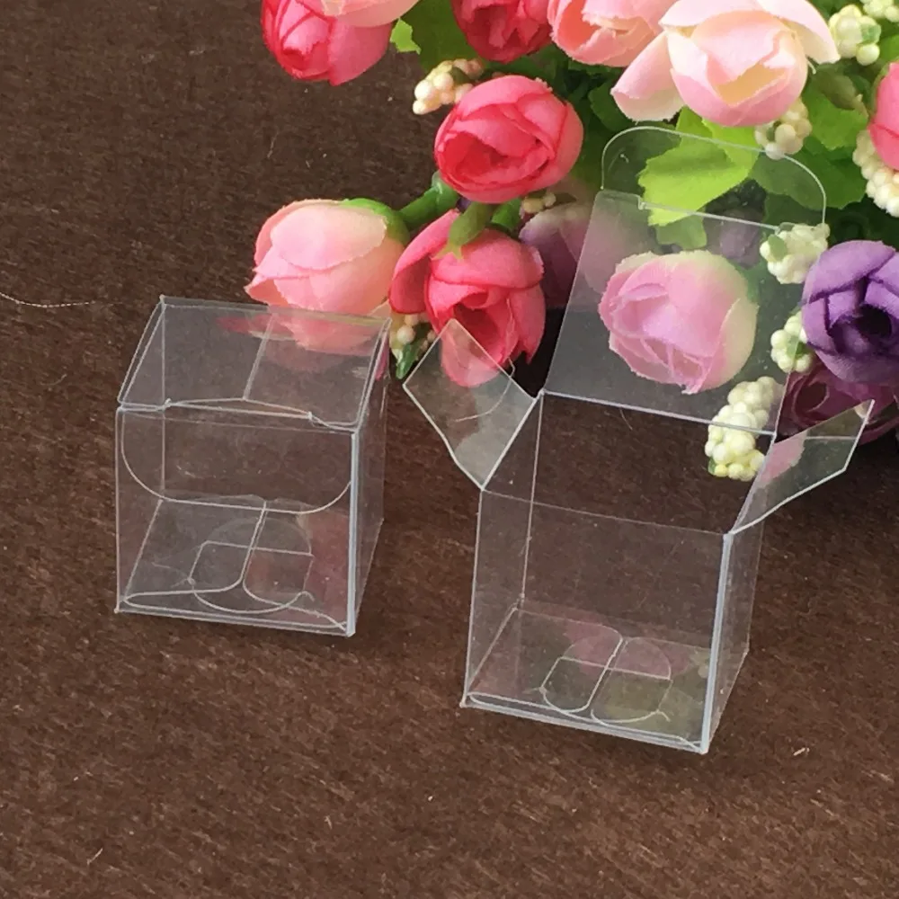 

4*4*4cm 200PCS/Lot Clear PVC Boxes Transparent Waterproof PVC Packaging Gift Carry Cases Box For food/jewelry/Candy/Gift/toys