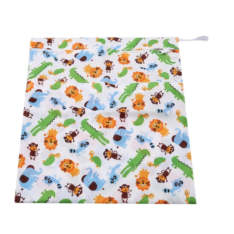 

New Suqare Shaped Baby Diaper Bags Printed Double Zipper Wet/Dry Waterproof Wet Cloth Diaper Backpack Reusable Diaper Cover WetB