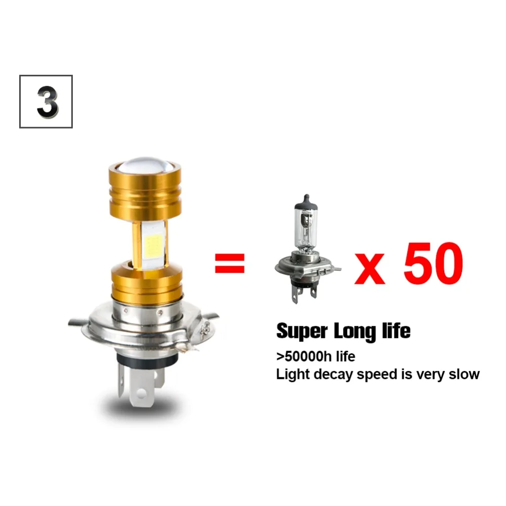 H4 светодиодный головной светильник для мотоцикла COB Led 12 В 3400LM H/L лампа для скутера ATV Moto аксессуары HS1 мотоциклетный светильник 6500K холодный белый