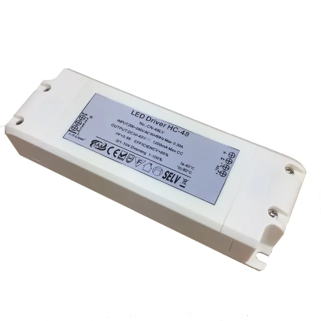 Power Supply 700mA 1000mA 1300mA 0/1 10v dimming led driver 48W