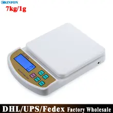 50 шт./лот NS-SF400A подсветка lcd почтовая кухонная Шкала 5 цифр Большая квадратная сковородка с весами Баланс Вес 7000 г/1 г