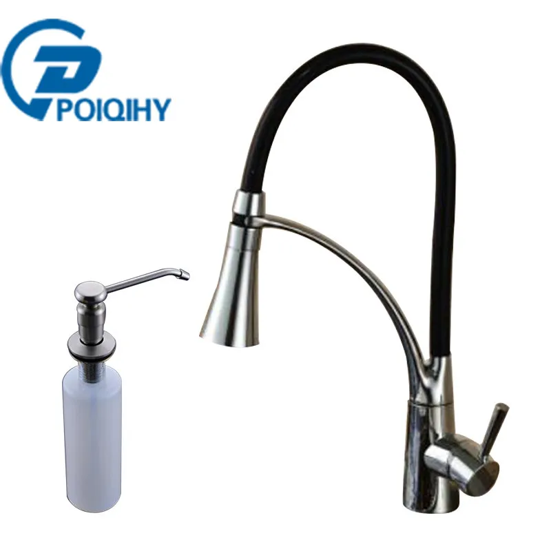 

POIQIHY Kitchen Faucet with LED Chrome Finished Kitchen Faucets Single Lever Mixer Tap Deck Mounted Single Handle Single Holes