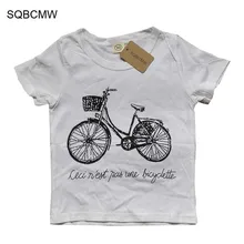 Размер 90-130; Детские топы; одежда для маленьких девочек Детские футболки для мальчиков; летние футболки с короткими рукавами с велосипедом