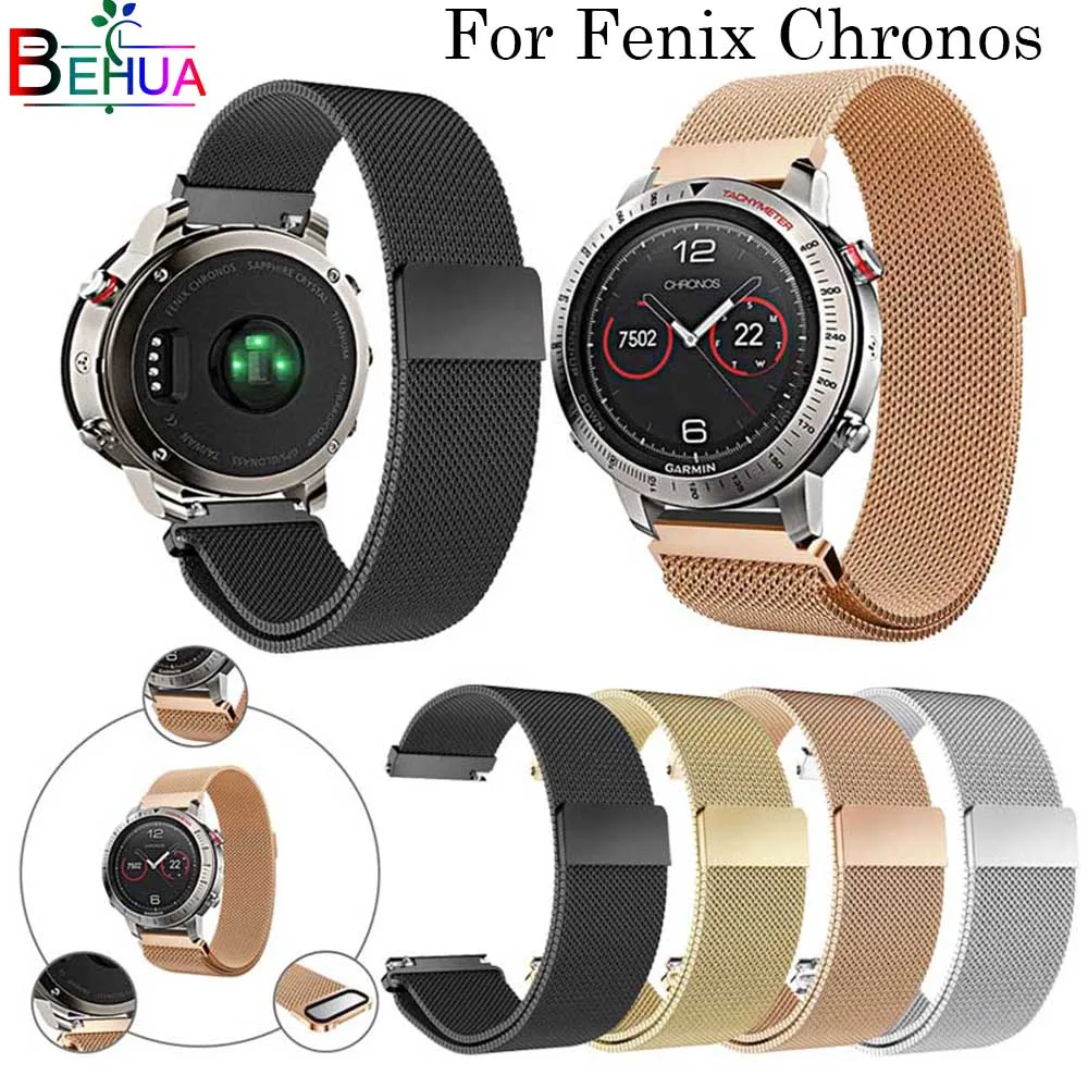 For Garmin Fenix Chronos watchband Replacement luxury Milanese Bracelet Wrist belt watch strap For Garmin Fenix Chronos straps For Garmin Fenix Chronos watchband Replacement luxury Milanese Bracelet Wrist belt watch strap For Garmin Fenix Chronos straps