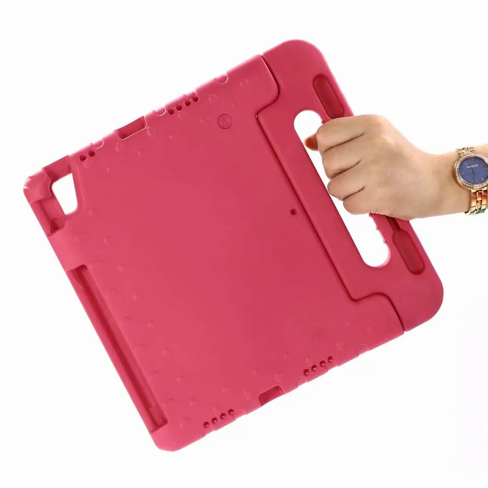 Противоударный детский чехол с ручками для Ipad Pro 12,9 защитный чехол EVA стойка из пеноматериала Чехол для Ipad Pro 11 Funda Coque+ Flim - Цвет: Rose red for 12.9