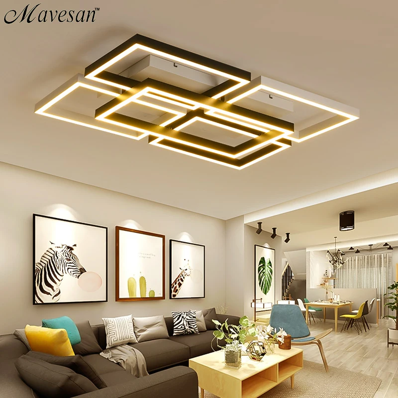 

Mavesan led ceiling lights for living room White frame Plafond home 10-25square meters Lightin fixtures plafonnier led moderne