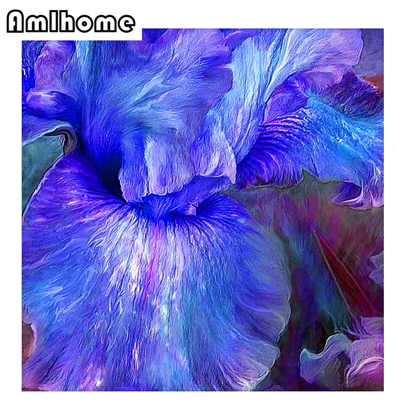 NEW 5D DIY Diamond Painting Blue Flower Crystal Diamond Painting Arts Crafts Cross Stitch