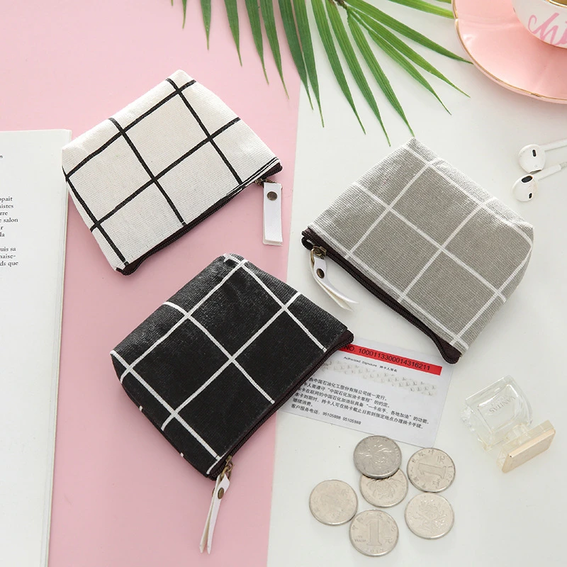 

Fashion Lattice Coin Purses Holder Girl Kids Mini Boy Change Wallets Money Bag Coin Bag Storage Zipper Pouch Gift Children Women