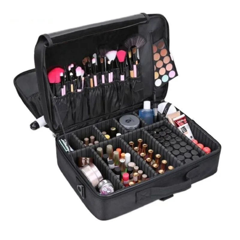 Продажа LHLYSGS бренд визажист Professional beauty косметические чехлы с сумкой для макияжа Полуперманентная татуировка для ногтей многослойная сумка для инст...