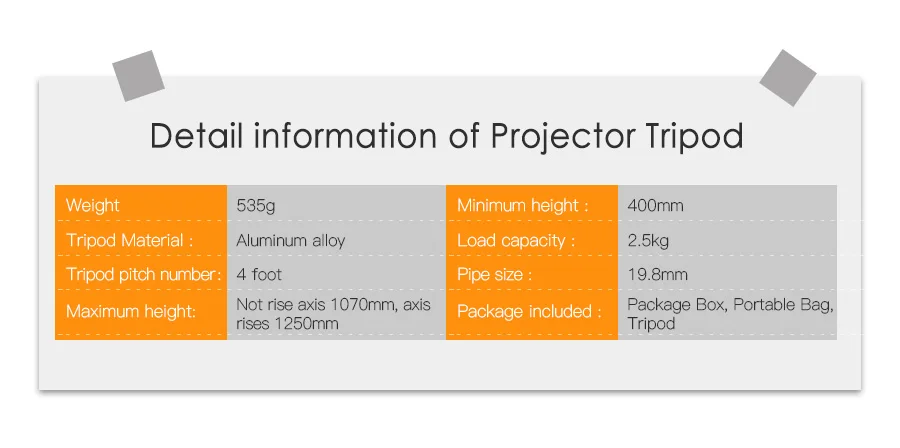 AODIAN AODIN Portable Lightweight Aluminum Alloy Projector Tripod 4 Foot Camera projector bracket Rocker Arm Carry Bag Universal-01