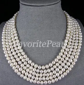 

Genuine White Freshwater Pearl Necklace, Long Pearl Jewelry - 100 Inches 7-8mm Bridesmaid Wedding Necklace Free Shipping
