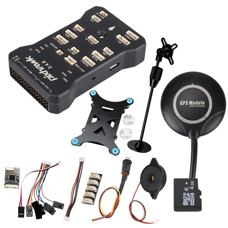 

Pixhawk PX4 PIX 2.4.8 32 Bit Flight Controller w/ 4G SD Safety Switch Buzzer 7M GPS+PPM+I2C+gps stand+shock Absorber+card reader