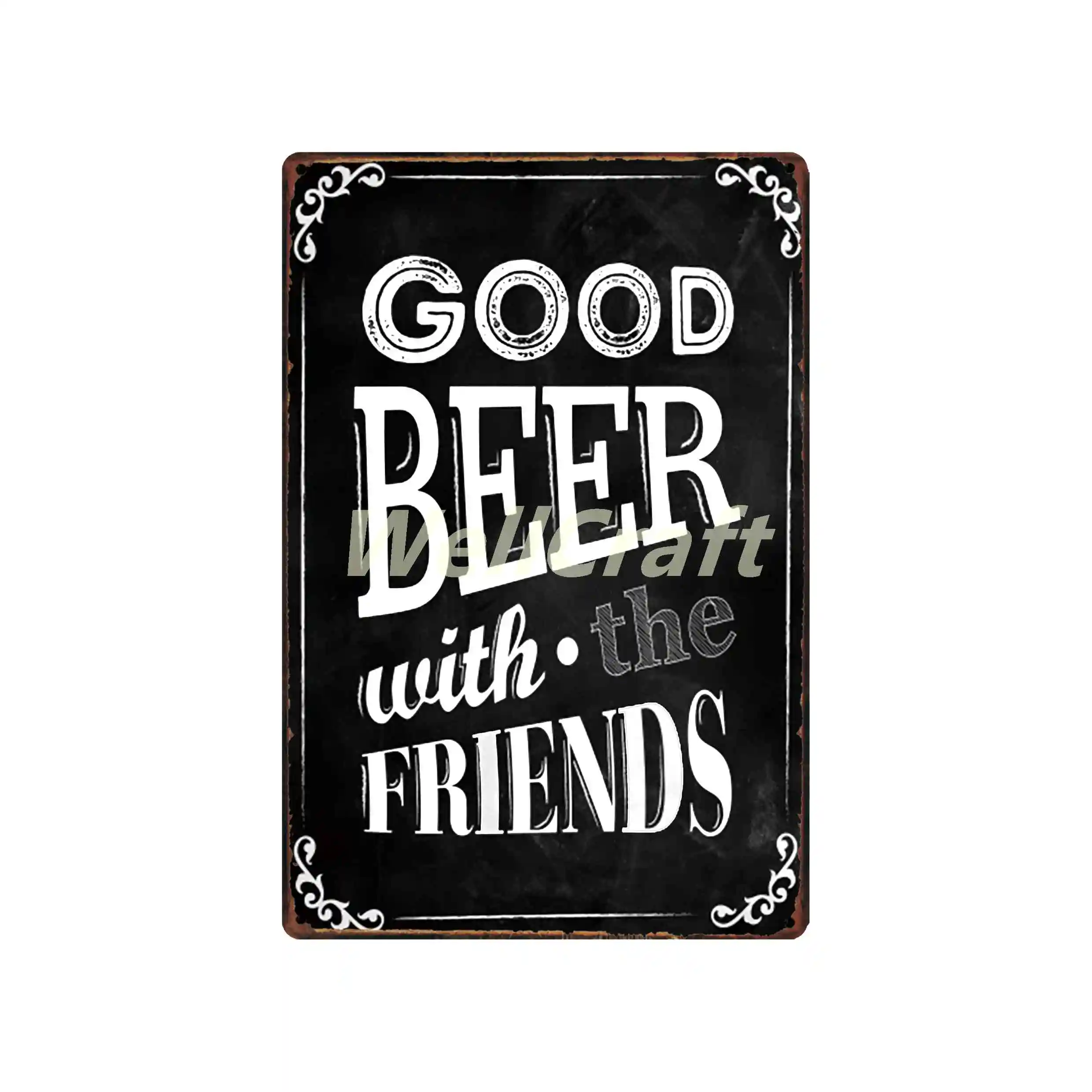[WellCraft] надпись GOOD BEER ZONE KEEP CALM винтажная открытая металлическая табличка
