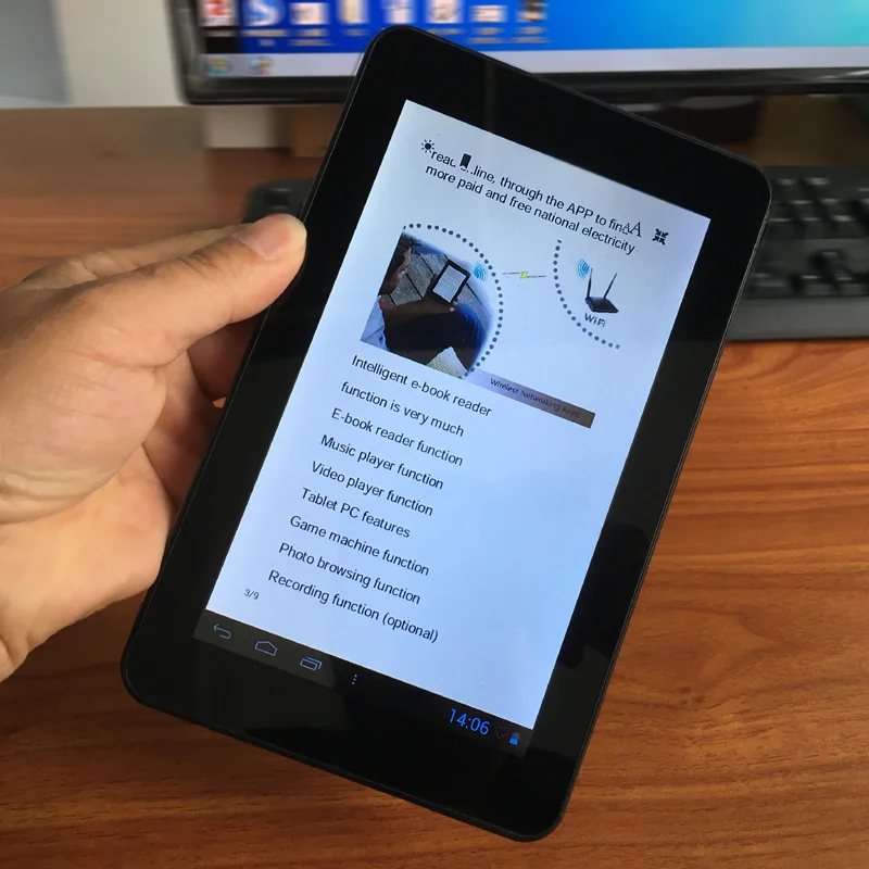 Hot 7inch touch Screen E book reader smart HD eye safe display wifi