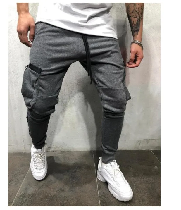 Новинка! Стильные мужские кожаные брюки в стиле хип-хоп - Цвет: Grey