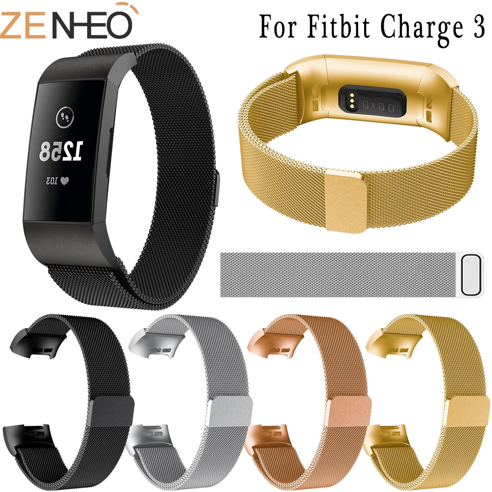 

2018 New Milanese Stainless Steel Watch Band For Fitbit Charge 3 Strap Bracelet Replacement Accessory Wristbands Watch band