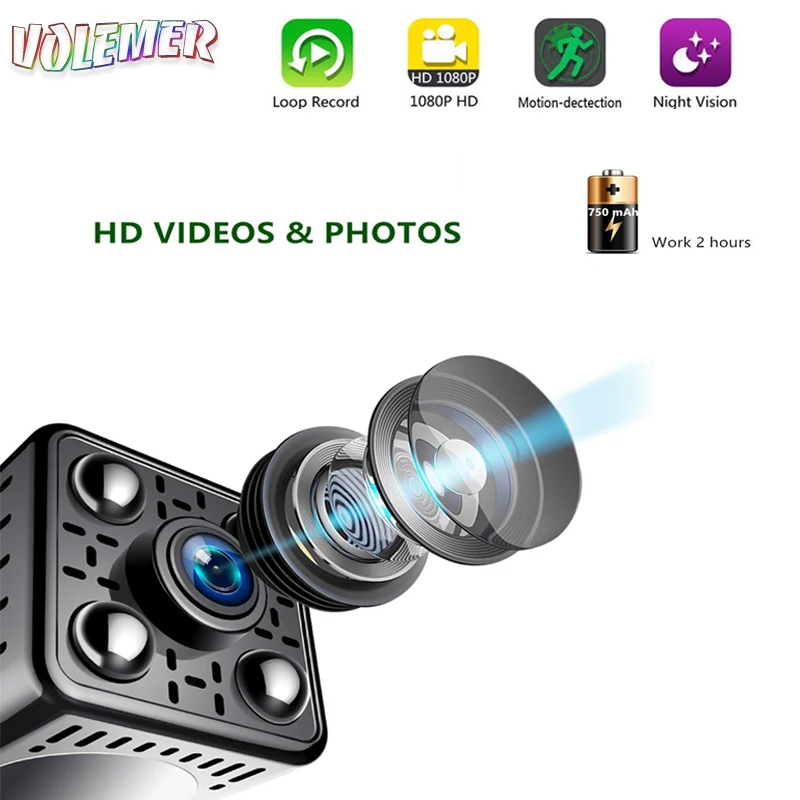 

100%Original volemer l21 ip camera 1080p full hd Infrared night vision Portable Home security video camera mini Wireless camers