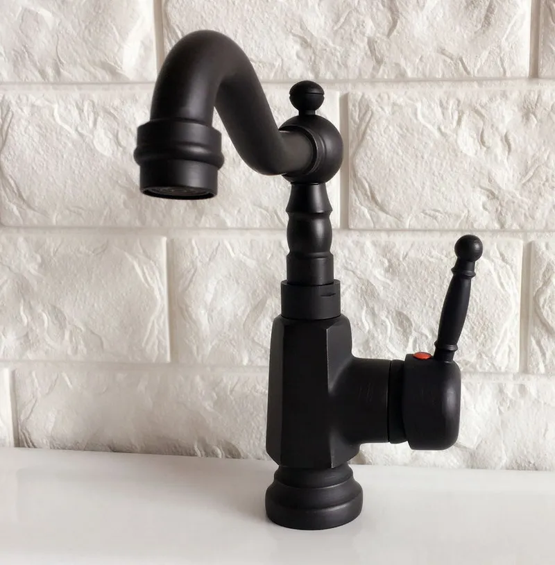  Kitchen Wet Bar Bathroom Vessel Sink Faucet Black Oil Rubbed Bronze One Handle Swivel Spout Mixer T - 33043901685